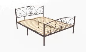 Кровать Нимфея Металл, 120х190 мм, Коричневый муар, Коричневый муар